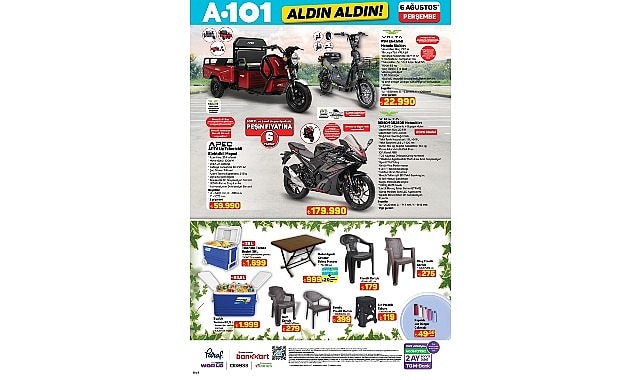 A101'de 6 Ağustos Fırsatları: Motosiklet ve Teknoloji